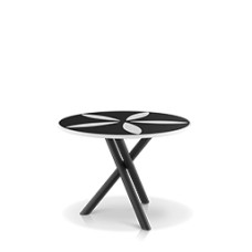 Sand Dollar Side Table 42" Tex Black - Black and White Duraboard